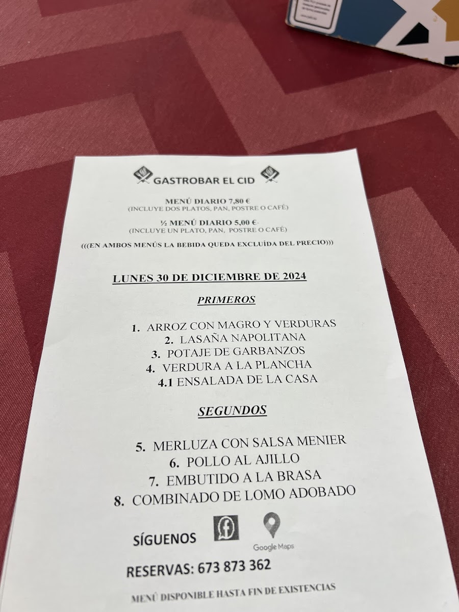 Gastro Bar El Cid Menu - Image 3